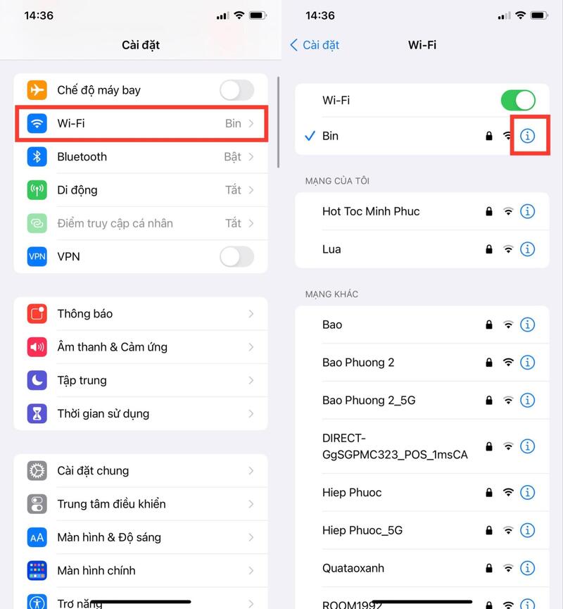 Truy cập cài đặt Wi-Fi và mở mục "Tùy chọn HTTP Proxy"