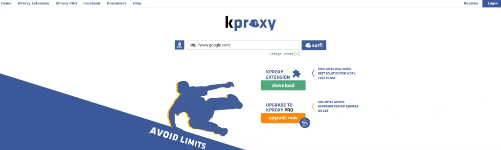 kProxy là một dịch vụ proxy miễn phí