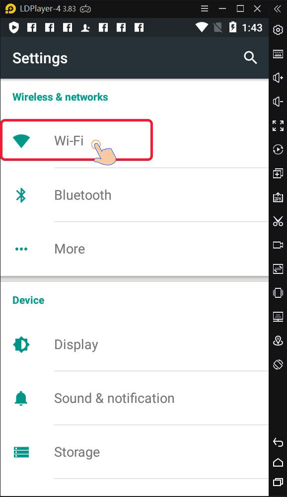 Click vào biểu tượng WiFi