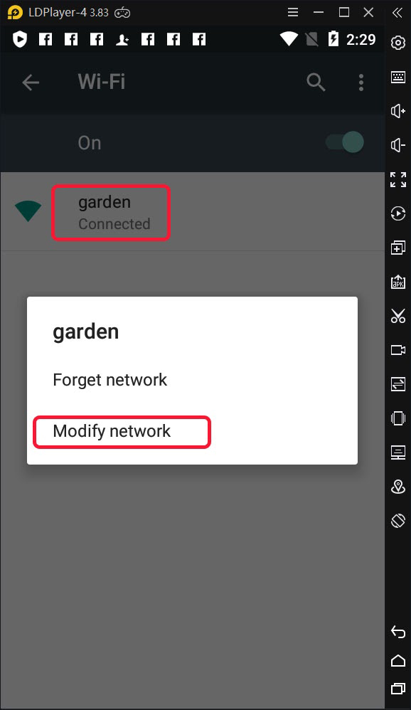 Modify network