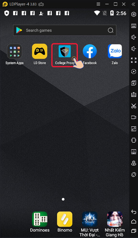 College Proxy trên máy ảo LDPlayer.