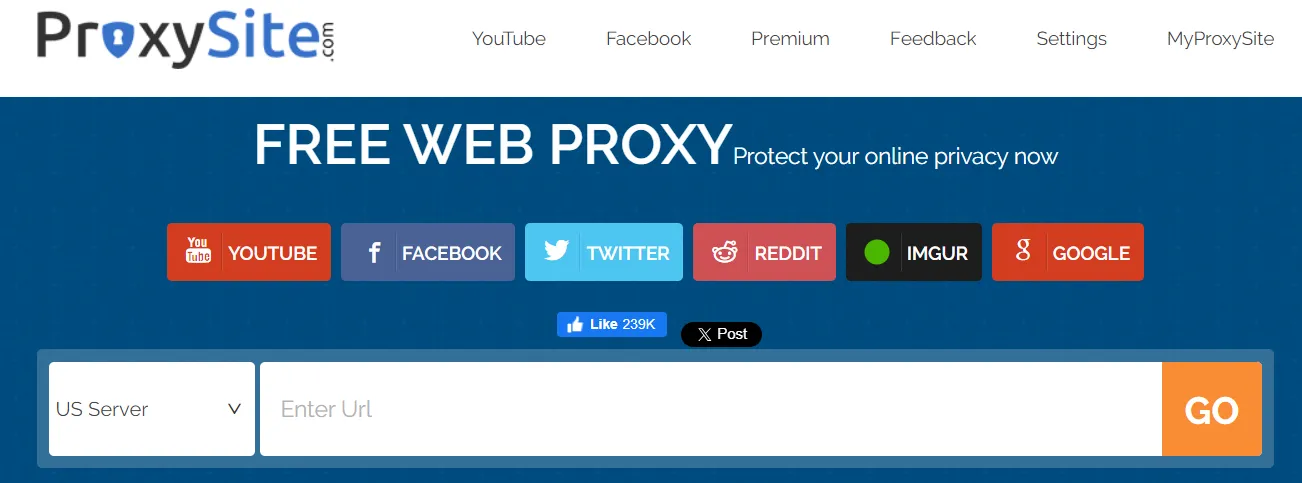 ProxySite miễn phí cho phép duyệt web an toàn 