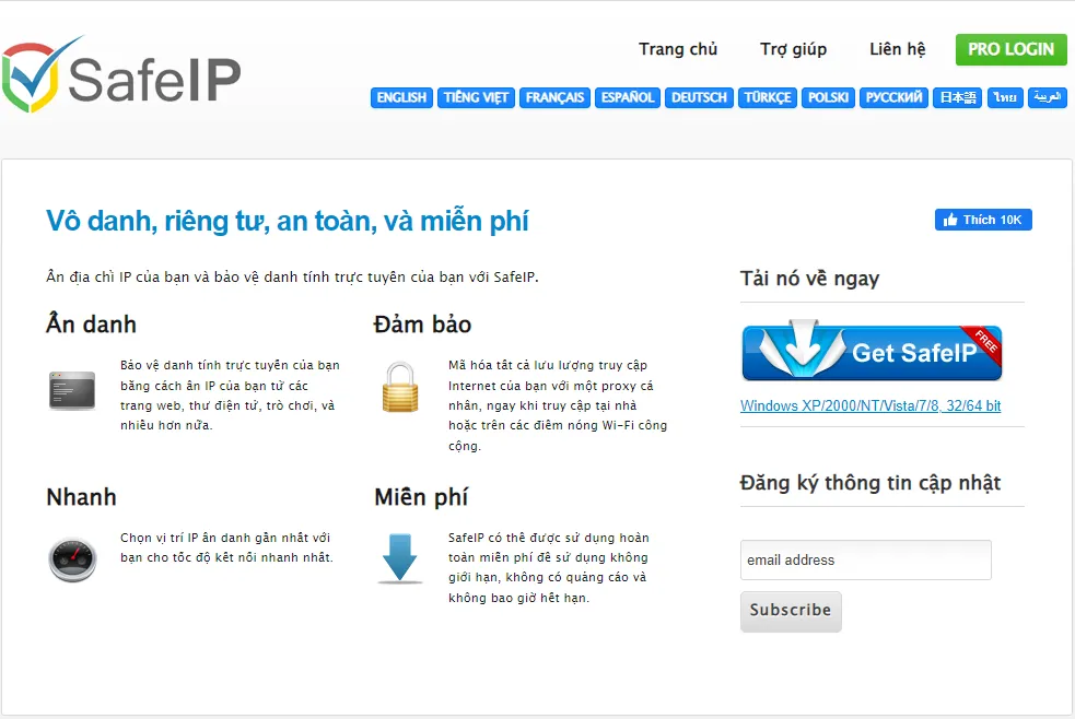 SafeIP là một phần mềm proxy free hỗ trợ ẩn địa chỉ IP